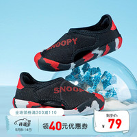 SNOOPY史努比童鞋儿童凉鞋男童新款夏季女童运动凉鞋防滑儿童沙滩鞋 黑色 24码内长约149mm