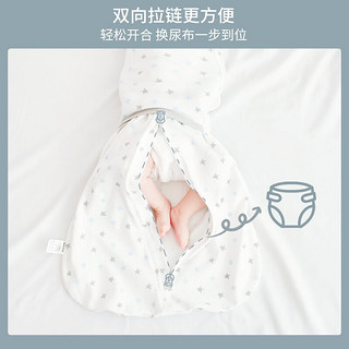 茵秀丽（Insular）婴儿防惊跳睡袋春夏季薄襁褓巾包裹新生儿包巾宝宝安抚纯棉抱被 星星（单层纯棉/适合22-29℃） L码：5-7个月（15-20斤）