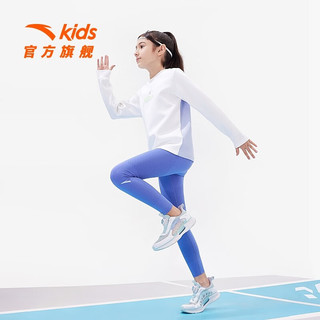 ANTA 安踏 儿童裤子女童针织打底裤2023年春夏季新款高弹舒适运动裤瑜伽裤 鸢尾花紫-1 165cm