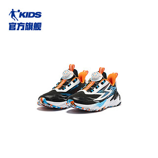 QIAODAN 乔丹 商场同款中国乔丹男童运动鞋2023夏款网面透气旋钮扣儿童跑步鞋子