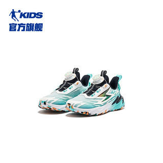QIAODAN 乔丹 商场同款中国乔丹男童运动鞋2023夏款网面透气旋钮扣儿童跑步鞋子