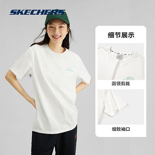 SKECHERS 斯凯奇 丨Skechers夏季男女情侣同款缤纷休闲系列透气半袖针织短袖T恤