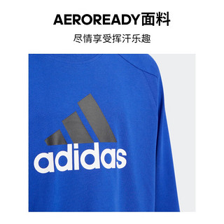 adidas阿迪达斯官方轻运动男大童春季新款宽松圆领长袖T恤IA9301 半荧光蓝 140CM