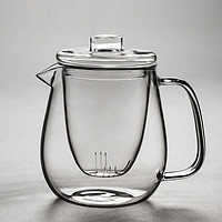 加厚大企鹅玻璃壶 带盖三件杯 透明过滤水壶 花茶壶  功夫茶具
