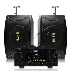 BNTN 奔腾 家庭影院KTV音响全套装会议室音响功放包房壁挂音箱无线鹅颈话筒卡拉OK蓝牙功放8200配BTK12音箱