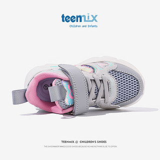 TEENMIX 天美意 运动鞋软底中大童鞋子圆头学生 灰色 32码