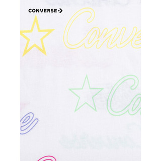 Converse 匡威童装女童短袖连衣裙2023夏季新款儿童潮流满印POLO连衣裙 纯白色 150/68