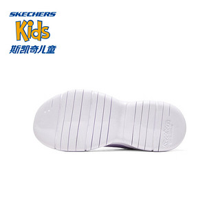 Skechers斯凯奇女童鞋男童运动鞋2023新款夏季柔软透气轻弹大童鞋319021L 女童/白色/薰衣草色/WLV 34码