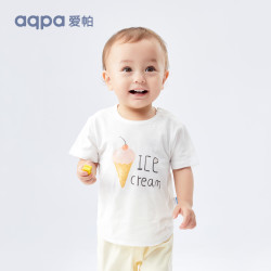 aqpa 儿童短袖T恤纯棉上衣春夏新款宝宝衣服内搭打底萌