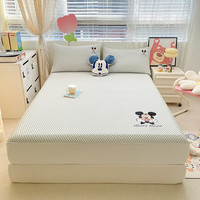 千丝雪 新款绣花豆豆床笠款凉席 微笑米奇 150*200cm三件套