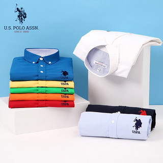 U.S. POLO ASSN.US保罗官方授权长袖衬衫男春夏新款纯棉商务休闲男衬衣透气外套男 鲜绿 M