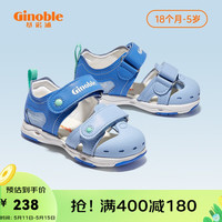 基诺浦（ginoble）学步鞋夏季凉鞋2023年新款1-5岁儿童鞋男女宝宝鞋子机能鞋GY1318 蓝色 160码_鞋内长17.0厘米