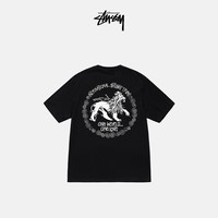 STUSSY斯图西 全球部落系列狮子logo印花短袖T恤男女同款