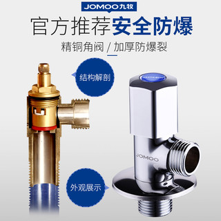 JOMOO九牧全铜加厚角阀冷热水三角阀套餐热水器马桶止水阀八字开关角阀 官方直营●加长款单热角阀●十年质保●送生料带