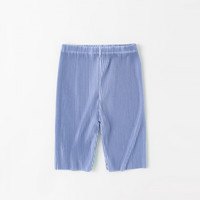 瑄妮薇女童九分裤夏季儿童褶皱阔腿裤宝宝韩版宽松休闲裤中小童 WFX-波浪裤子-蓝 80码