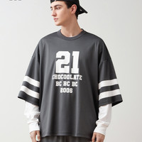 it :CHOCOOLATE男装长袖T恤春季休闲简约logo印花1224XSI