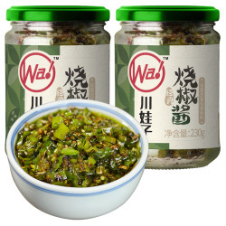 川娃子 烧椒酱230g*2瓶装 辣椒酱 超辣下饭菜 炭烤风味 蒜蓉剁椒酱 四川虎皮青椒拌饭酱