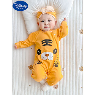 迪士尼（Disney）0新生婴儿连体衣服春秋款外出服6个月男3女宝宝春装超萌纯棉睡衣9 快乐老虎 90cm