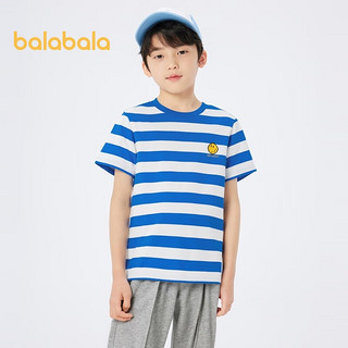 巴拉巴拉巴拉巴拉儿童短袖t恤男女童夏装2023新款打底衫纯棉 蓝色调00488 150cm