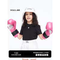 little MO&Co.抑菌-little moco童装23夏装新款女童修身简约短袖T恤KBC2TEE024 黑色 110/56