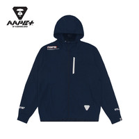 AAPE+运动男装猿颜徽章3M字母印花连帽卫衣外套3623XXD