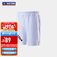 VICTOR 威克多 羽毛球服儿童短裤男松紧带针织运动服女少儿款羽球训练服 R-22201 A白色 125