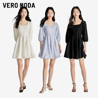 Vero Moda连衣裙2023春新款蕾丝短裙A字七分袖收腰裙子女春装▲