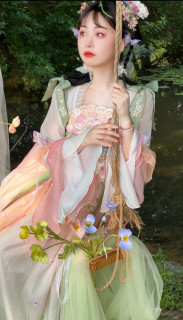原创汉服女花语辞齐胸汉元素春夏季汉服日常汉元素飘逸仙女花神记
