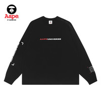 Aape男装春夏3D感猿颜撞色字母印花长袖T恤0497XXE