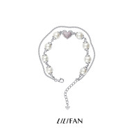LILIFAN 8600LF20SS15 心形925银镀18K金宝石手链