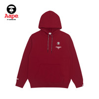 Aape 旗舰店男装秋冬猿颜小标字母印花宽松连帽加绒卫衣3801XXH