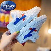 迪士尼(Disney)男女童透气网鞋2023新款夏季百搭小白鞋儿童板鞋网眼运动鞋学生鞋 729蓝色皮面 26码_内长16.5厘米_偏小一码