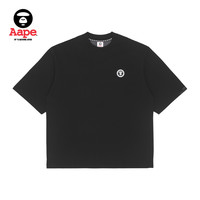 Aape 旗舰店男装猿颜徽章字母印花拼接迷彩短袖T恤1208XXJ
