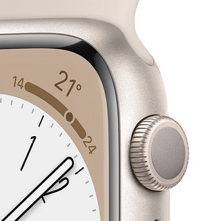 Apple 苹果 Watch Series 8 智能手表GPS款41毫米星光色铝金属表壳星光色运动型表带 MNP63CH/A