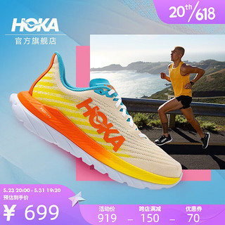 HOKA ONE ONE 男女款马赫5公路跑步鞋Mach5轻便透气减震回弹耐磨 面包黄 / 亮黄色-男 36/220mm