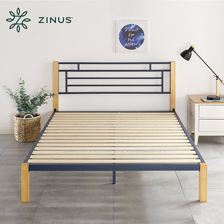 ZINUS 际诺思 轻奢加厚加固实木铁艺床 S6床架 180cm*200cm