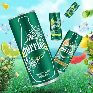 perrier 巴黎水 充气矿泉水 250ml*6罐