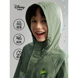 迪士尼（Disney）童装男童外套宝宝衣服儿童拼接潮酷上衣2023春新款风衣 浅茶绿-男童 130