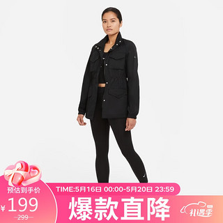 NIKE 耐克 官方7/8女子紧身裤运动裤SWOOSH中腰柔软舒适CZ8533（M、010黑/白）