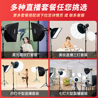 Godox 神牛 SL150W三代补光灯LED直播灯影棚常亮摄影柔光灯65cm灯笼球单灯套装