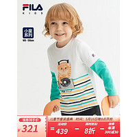 FILA x Pepe Shimada斐乐童装儿童长T类2023夏季新款小童长袖T恤 标准白-WT 120