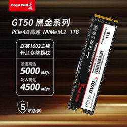 Great Wall 长城 GT50 512G 1TB SSD 固态硬盘台式机笔记本硬盘 M.2 PCIe 4.0