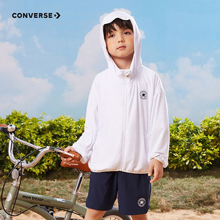 Converse 匡威童装男童皮肤衣2023夏季新款儿童休闲外套 纯白色 130/64