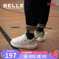 百丽（Belle）童鞋女童板鞋男童春秋冬款女孩运动鞋儿童小白鞋中大童百搭休闲鞋 绿色-单里DE2898 30码