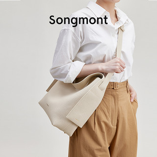 Songmont 崧 挂耳托特系列中号设计师款头层牛皮轻背负通勤单肩斜挎包