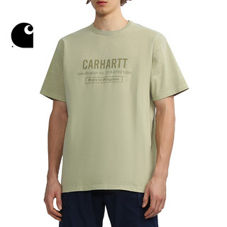 Carhartt WIP短袖T恤男装军风LOGO标签印花特染造旧宽版222029J