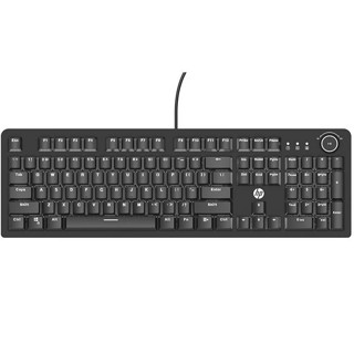 HP 惠普 K10G 104键 有线机械键盘 黑色 黑轴 白光
