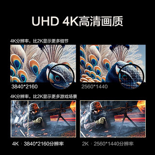 HKC 惠科 27英寸IPS屏4K高清三面微边广色域旋转升降