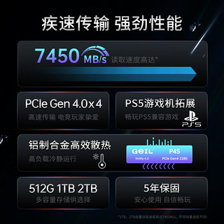 GeIL 金邦 P4S系列 1TB 固态硬盘 PCIe 4.0