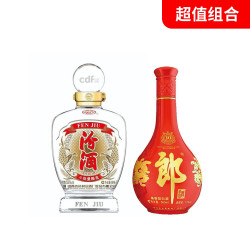 LANGJIU 郎酒 红花郎10 53%vol 酱香型白酒500ml+汾酒 53度小批量酿造 清香型白酒500ml